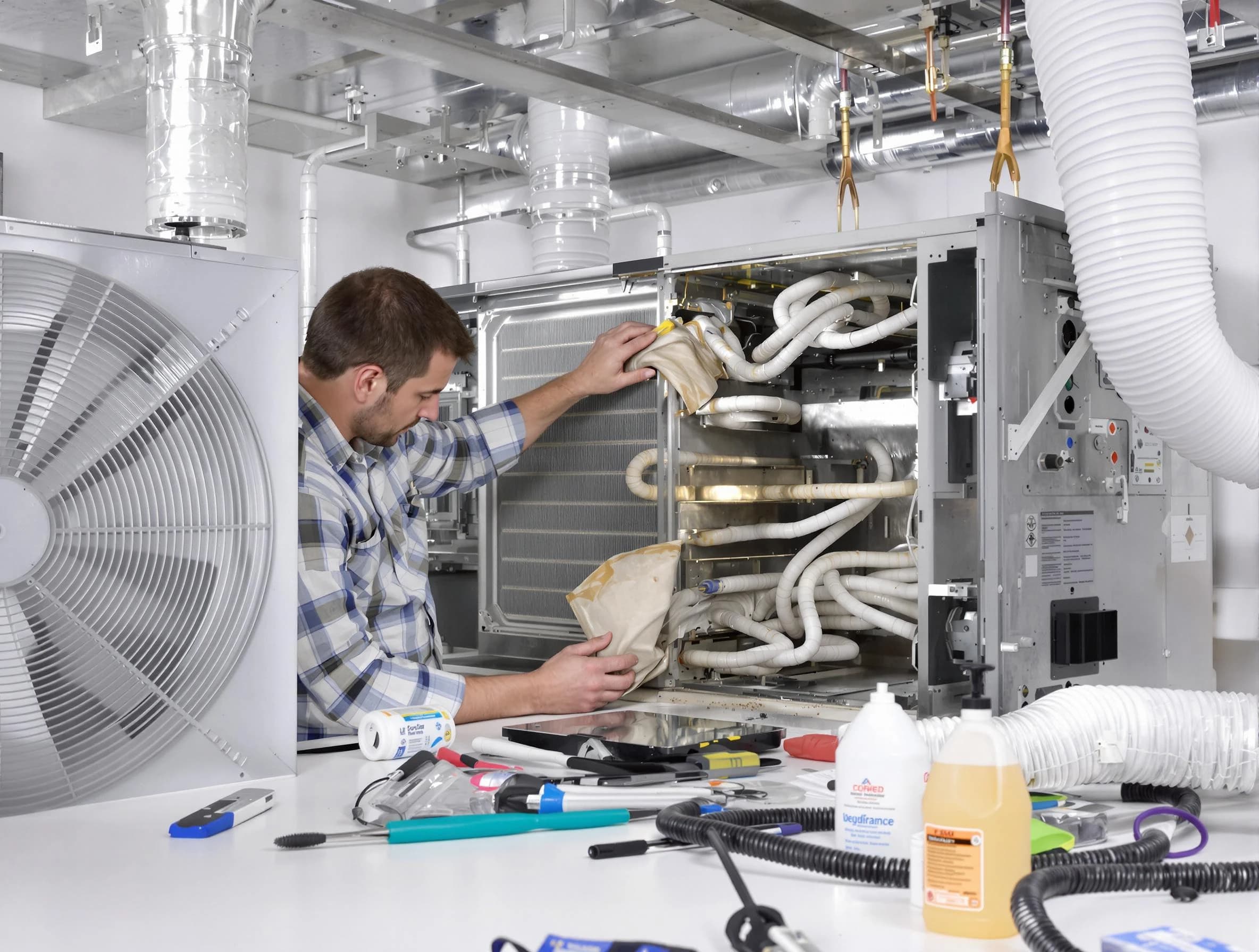 New Sewickley Air Duct Cleaning specialist performing precision AC coil cleaning in New Sewickley