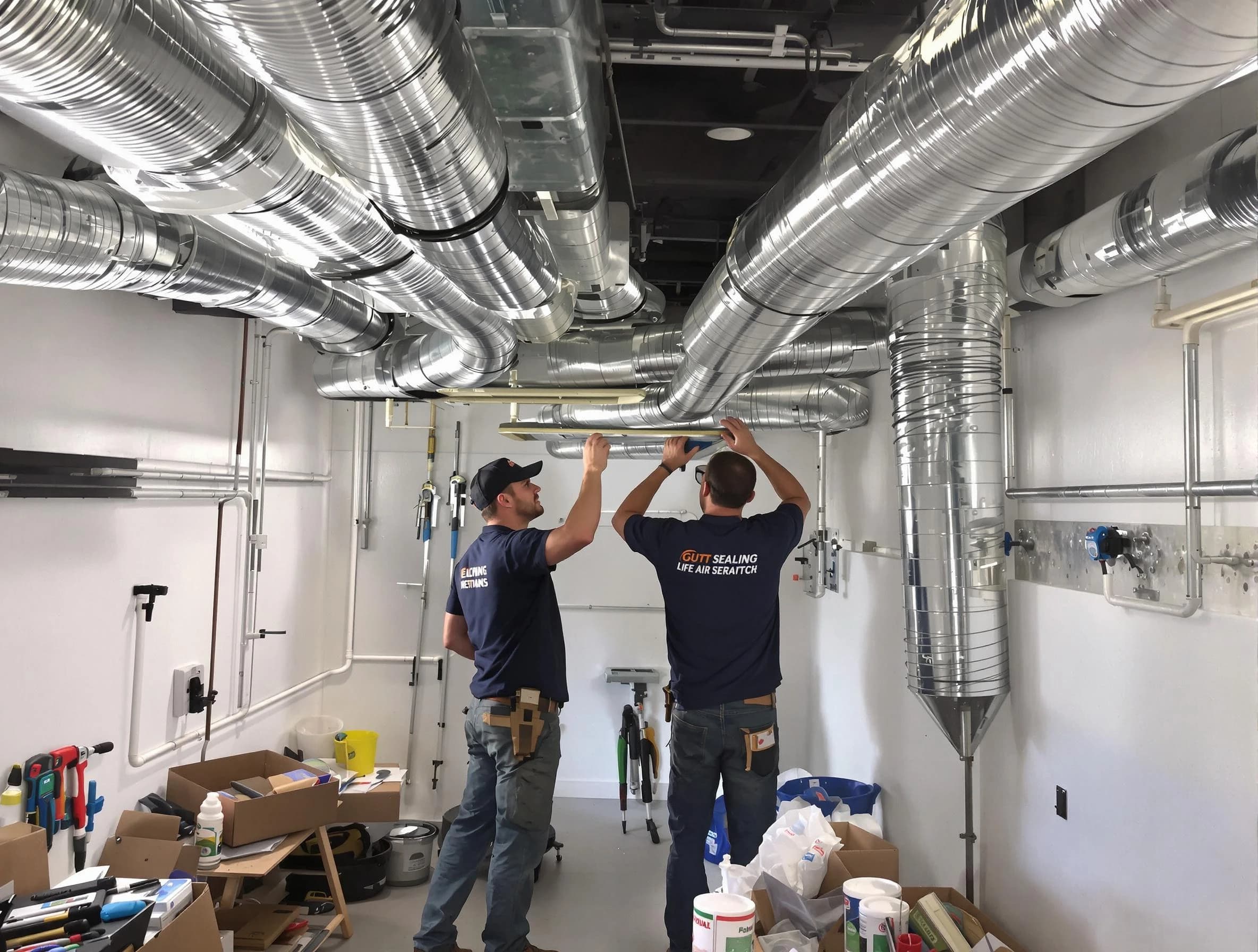 New Sewickley Air Duct Cleaning technician applying professional duct sealing solutions in New Sewickley